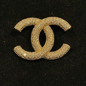 Fashion Jewelry Stamped Gold and Silver Sparkle Brooch